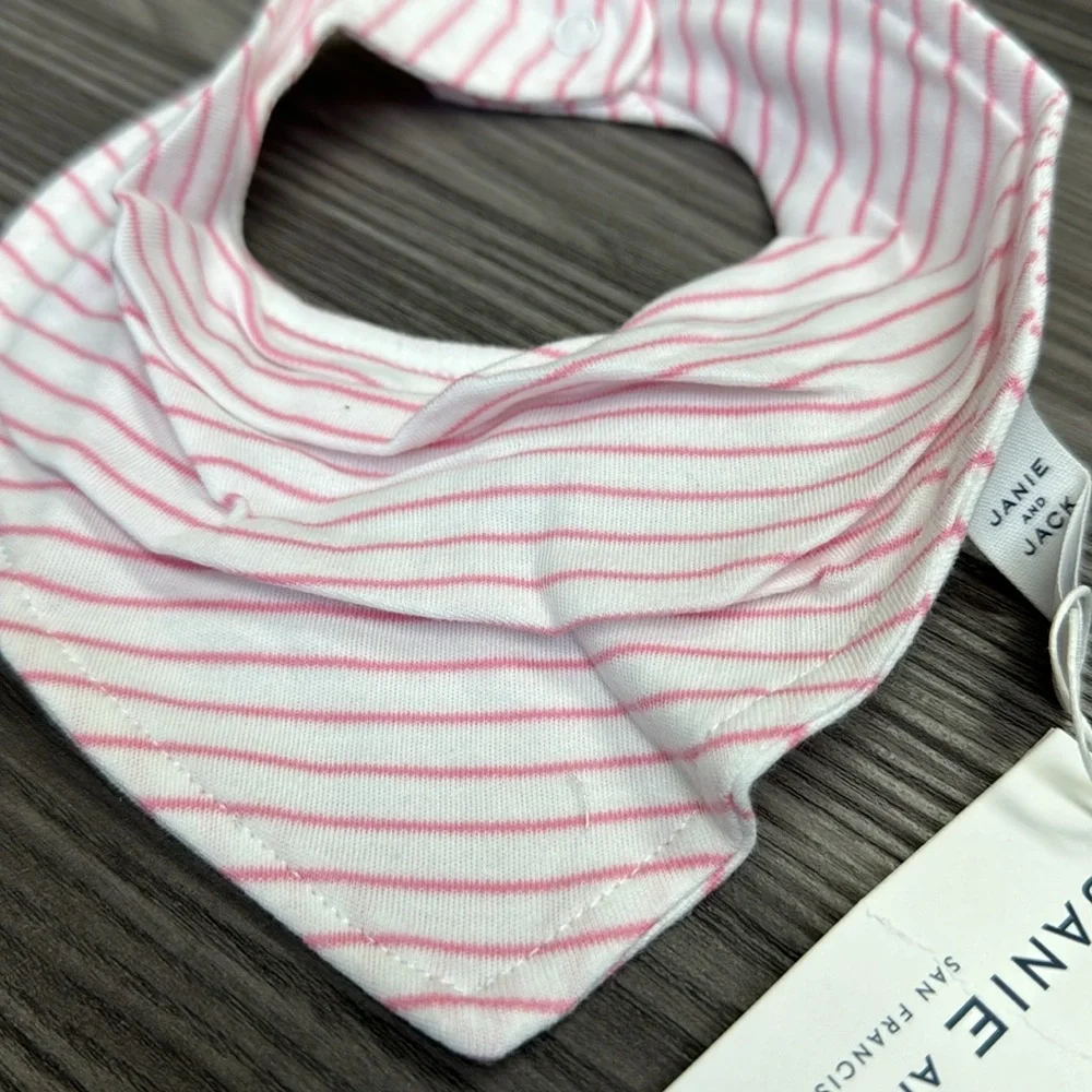 Janie and Jack signature newborn bib new with tags excellent condition pink